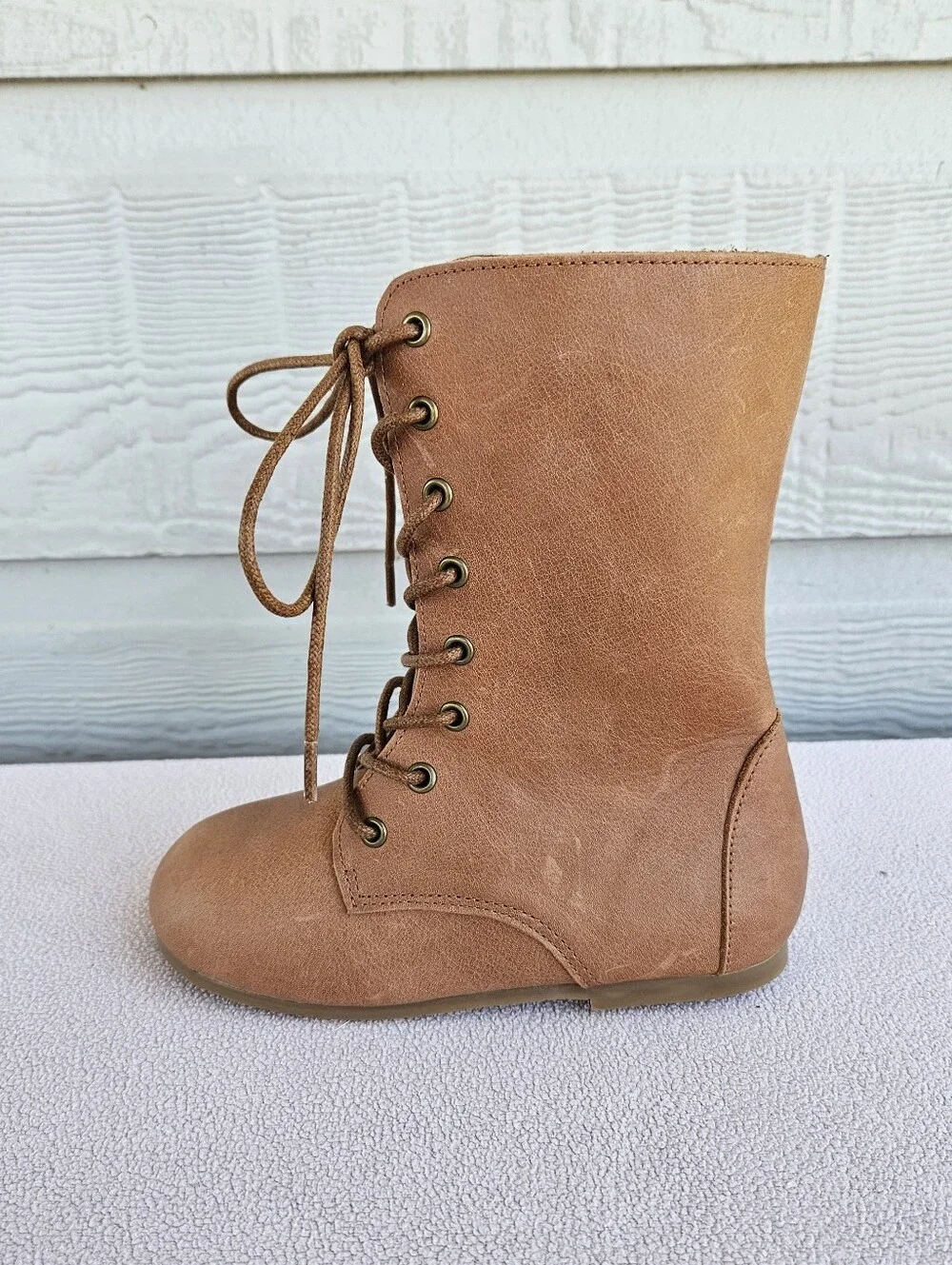 Spellbound Faux Leather Riding Boots Toddler SZ 11 Zipper Brown Round Toe